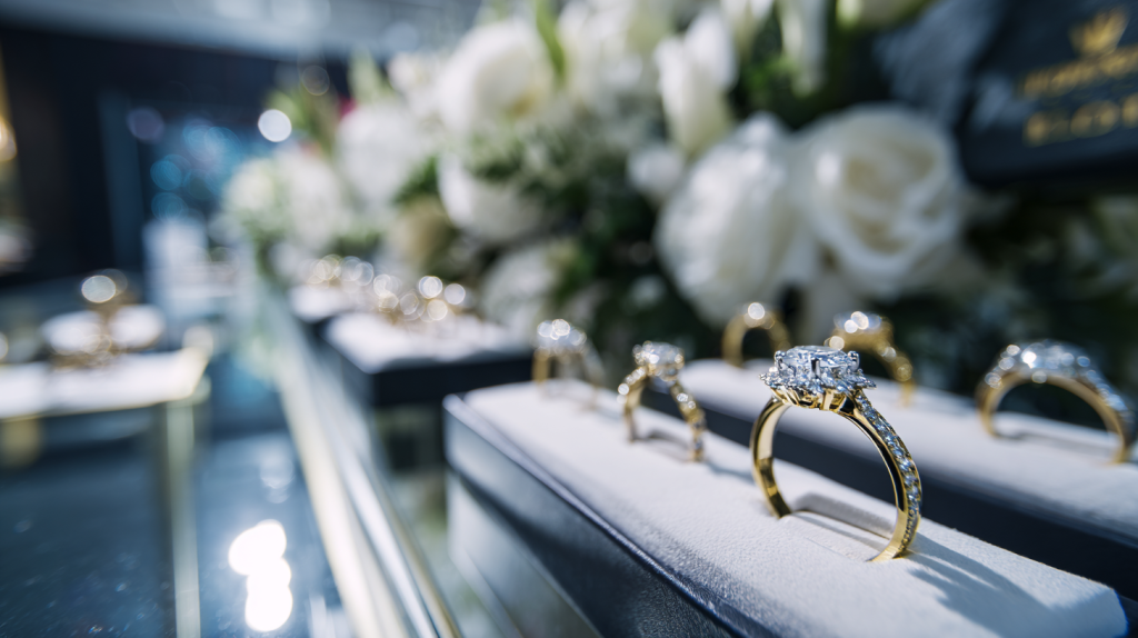 sklep jubilerski z pierścionkami