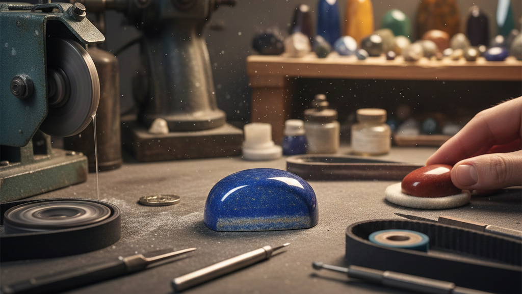 Obraz pokazujący technikę oszlifowania kaboszonowego